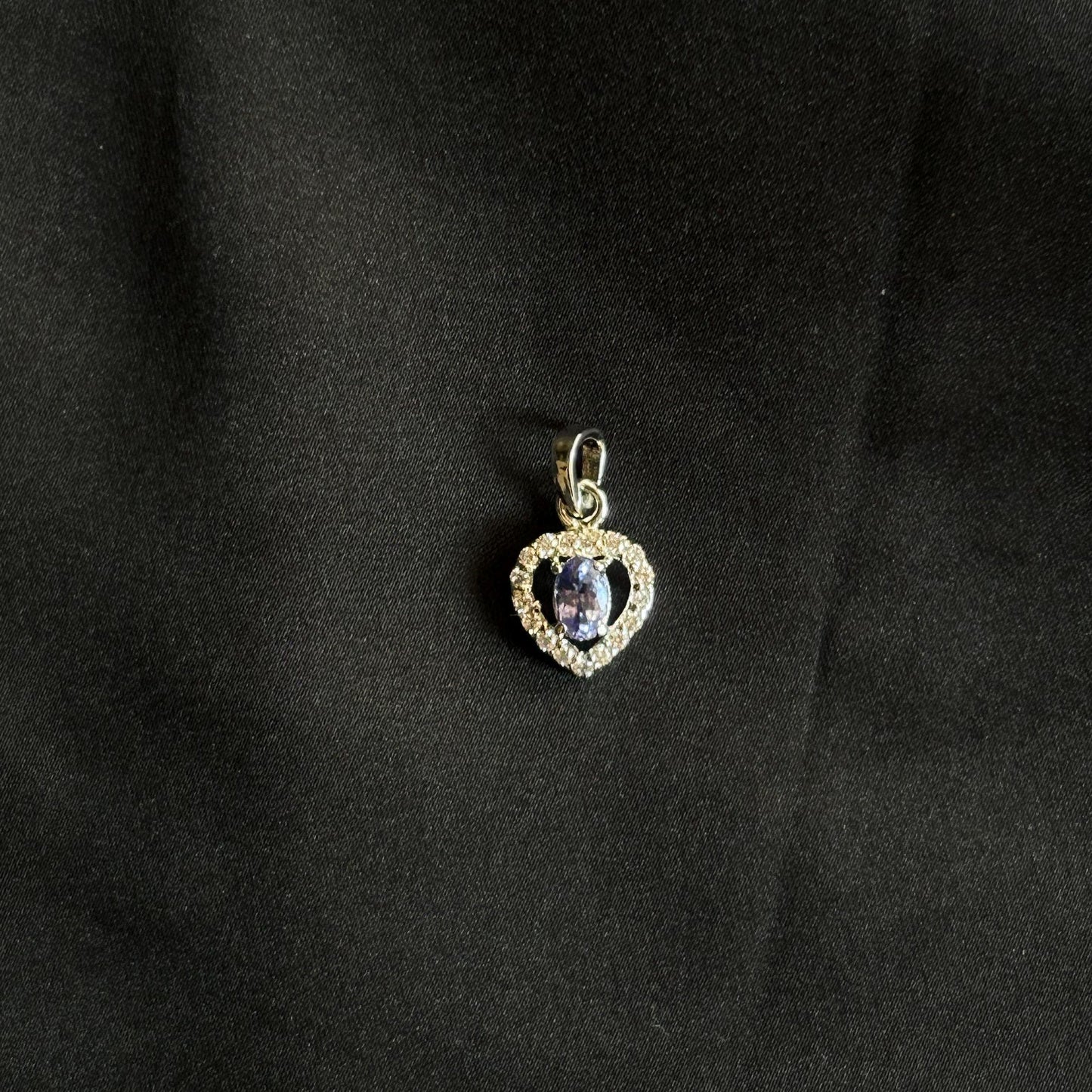 Tanzanite Heart Pendant Necklace: Sterling Silver December Birthstone