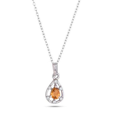 Teardrop Gemstone Necklace – 925 Sterling Silver Pendant