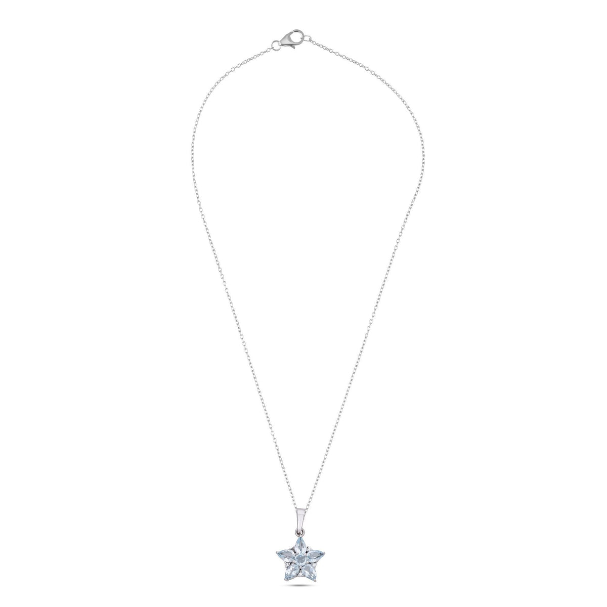 Star Pendant Necklace in 925 Sterling Silver