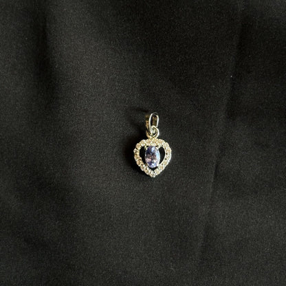 Tanzanite Heart Pendant Necklace: Sterling Silver December Birthstone