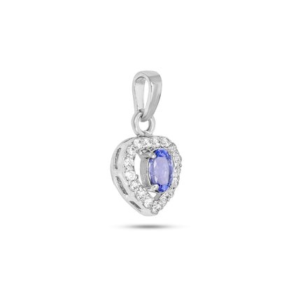 Tanzanite Heart Pendant Necklace: Sterling Silver December Birthstone