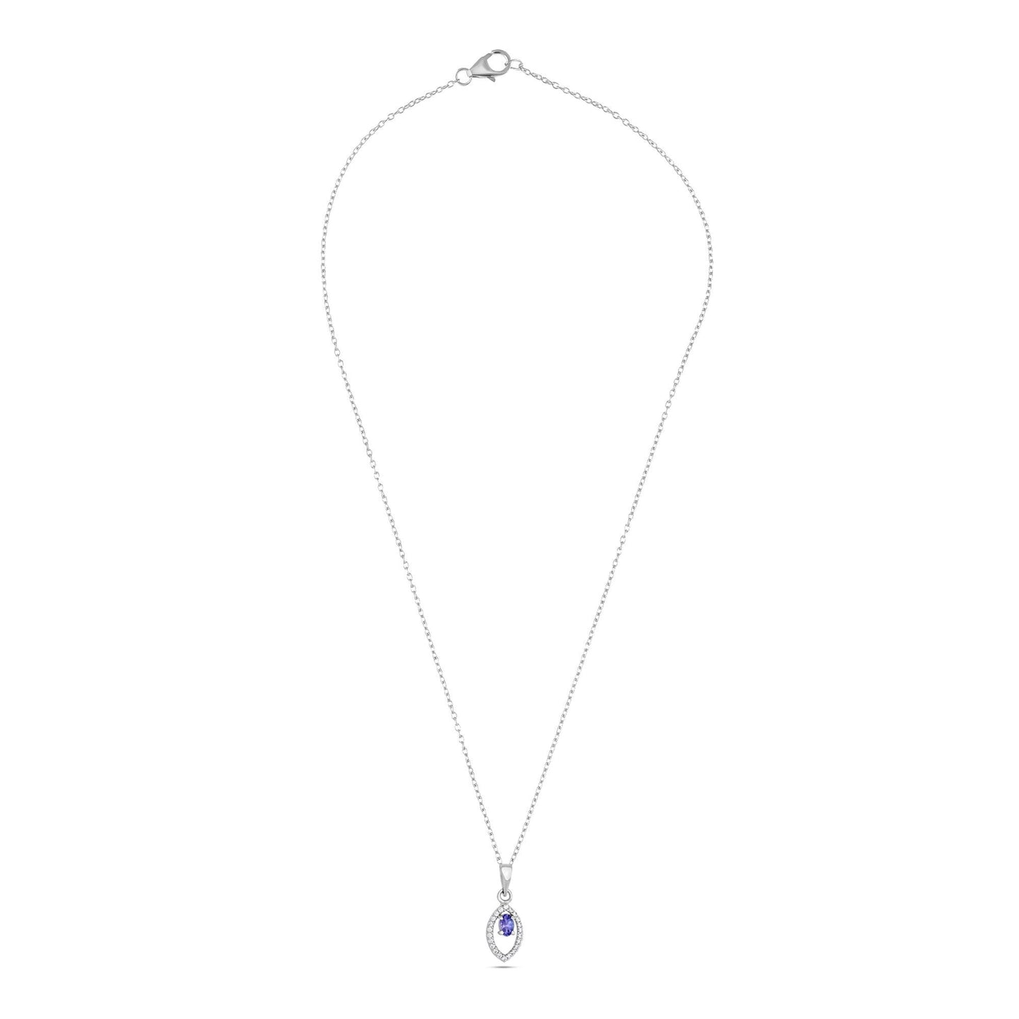 Natural Tanzanite Pendant necklace : 925 Sterling Silver Gift