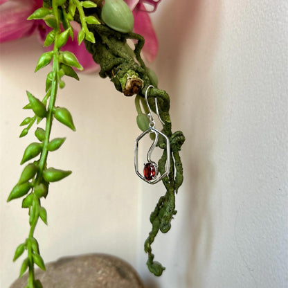 Natural Garnet Sterling Silver Earrings: January Birthstone Jewelry