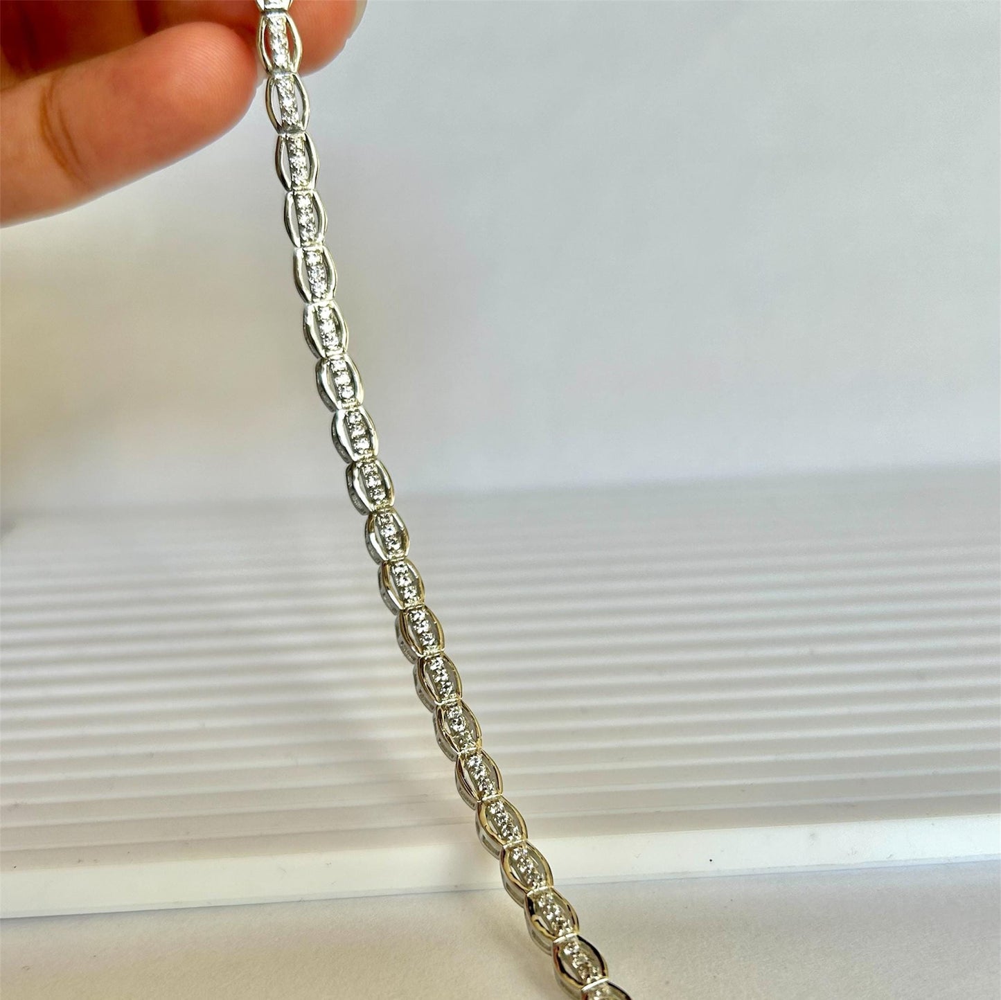 925 Sterling Silver Zircon Bracelet | Elegant Tennis Bracelet for Women