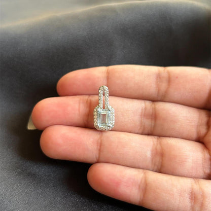 Dainty Emerald Cut Gemstone Necklace in 925 Sterling Silver