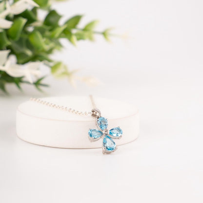 The Flora Pendant – 925 Sterling Silver Natural Gemstone Flower Necklace