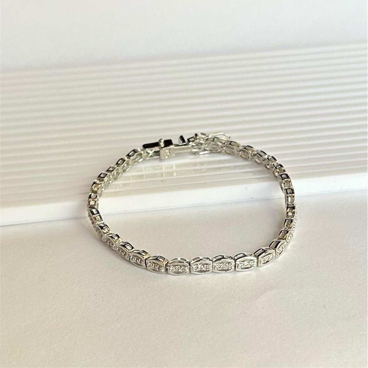 925 Sterling Silver Zircon Bracelet | Elegant Tennis Bracelet for Women
