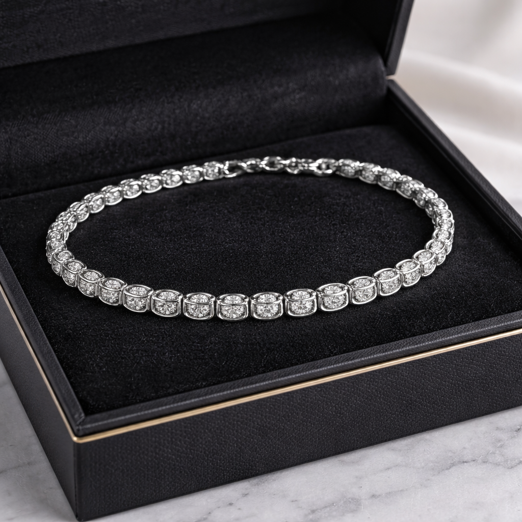 925 Sterling Silver Zircon Bracelet | Elegant Tennis Bracelet for Women
