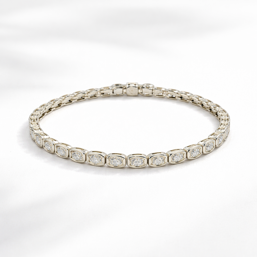 925 Sterling Silver Zircon Bracelet | Elegant Tennis Bracelet for Women
