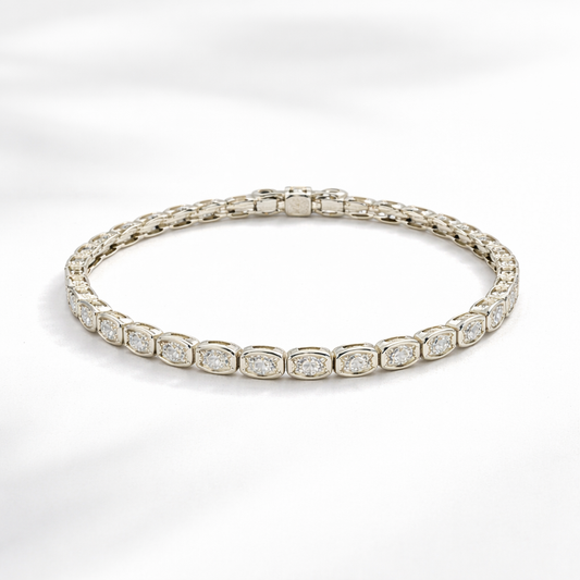 925 Sterling Silver Zircon Bracelet | Elegant Tennis Bracelet for Women