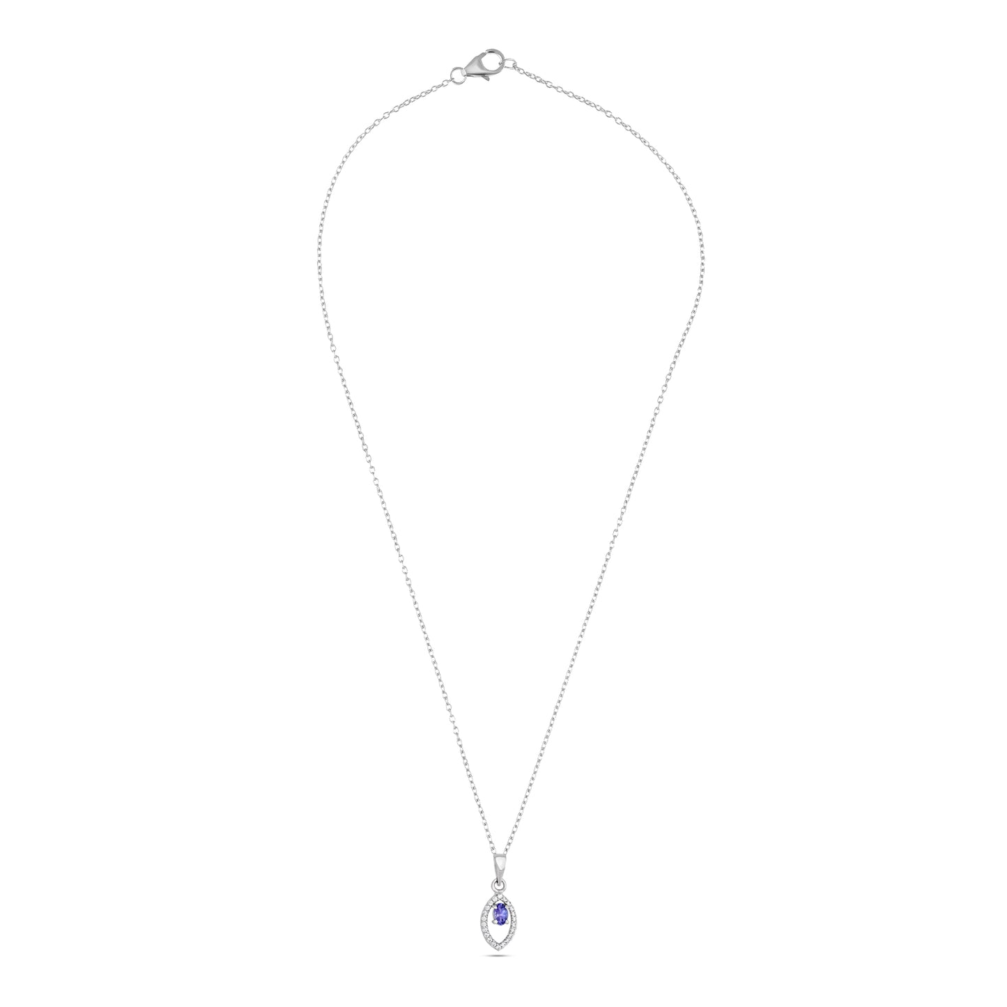 Natural Tanzanite Pendant necklace : 925 Sterling Silver Gift