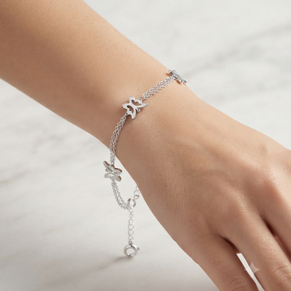 Butterfly Chain Bracelet in 925 Sterling Silver Adjustable Bracelet - silver / gold / rose gold