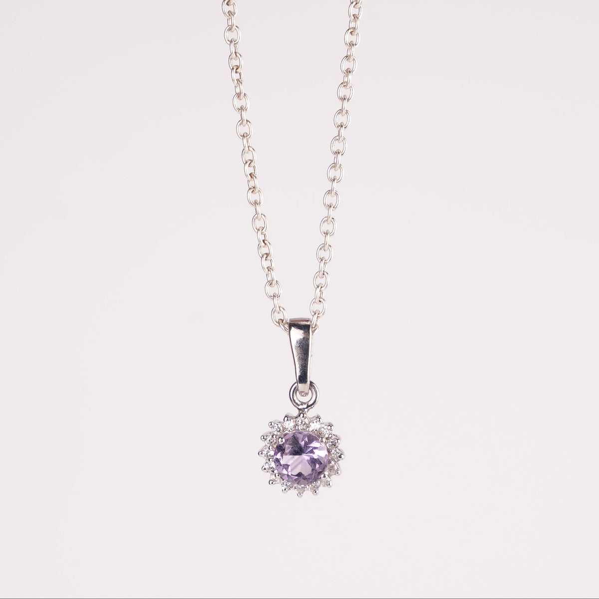 Oval Halo Gemstone Pendant - 925 Sterling Silver Birthstone Pendant Necklace