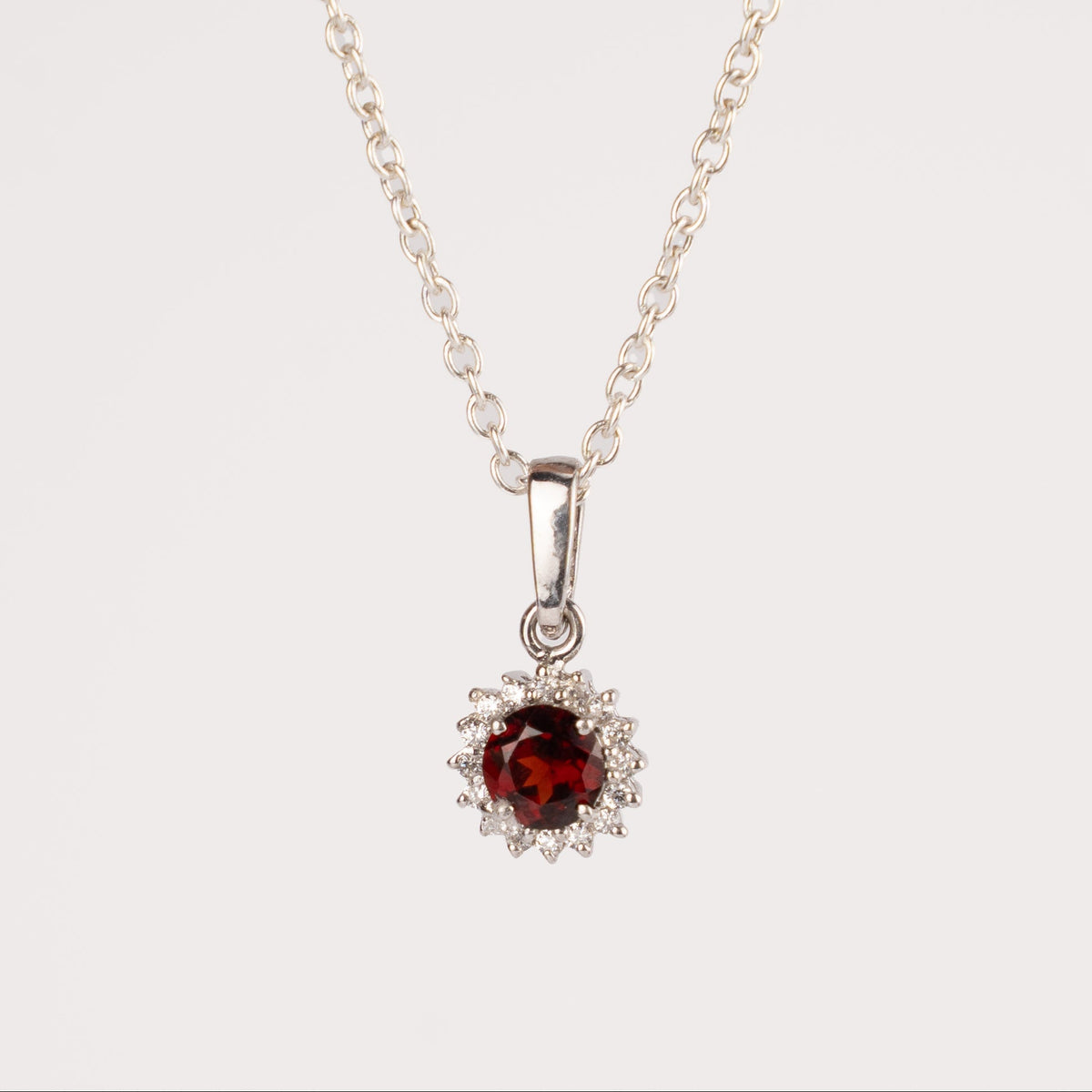 Oval Halo Gemstone Pendant - 925 Sterling Silver Birthstone Pendant Necklace