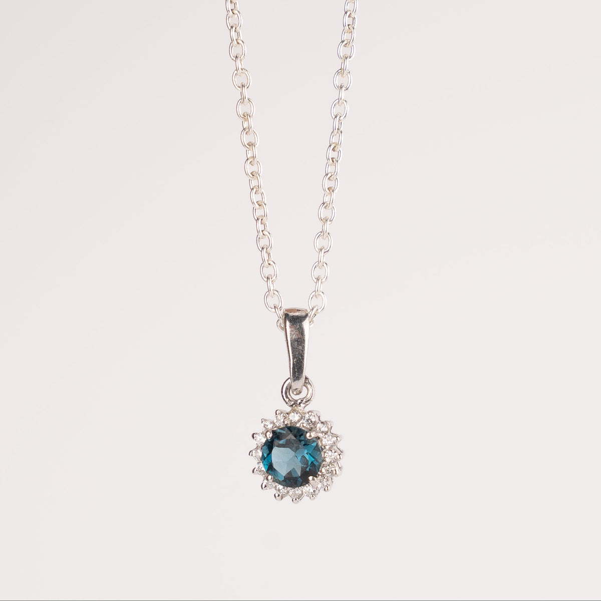 Oval Halo Gemstone Pendant - 925 Sterling Silver Birthstone Pendant Necklace