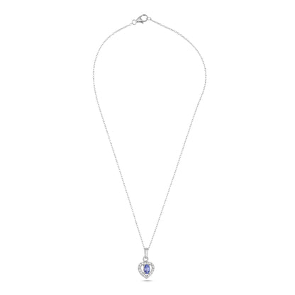 Tanzanite Heart Pendant Necklace: Sterling Silver December Birthstone