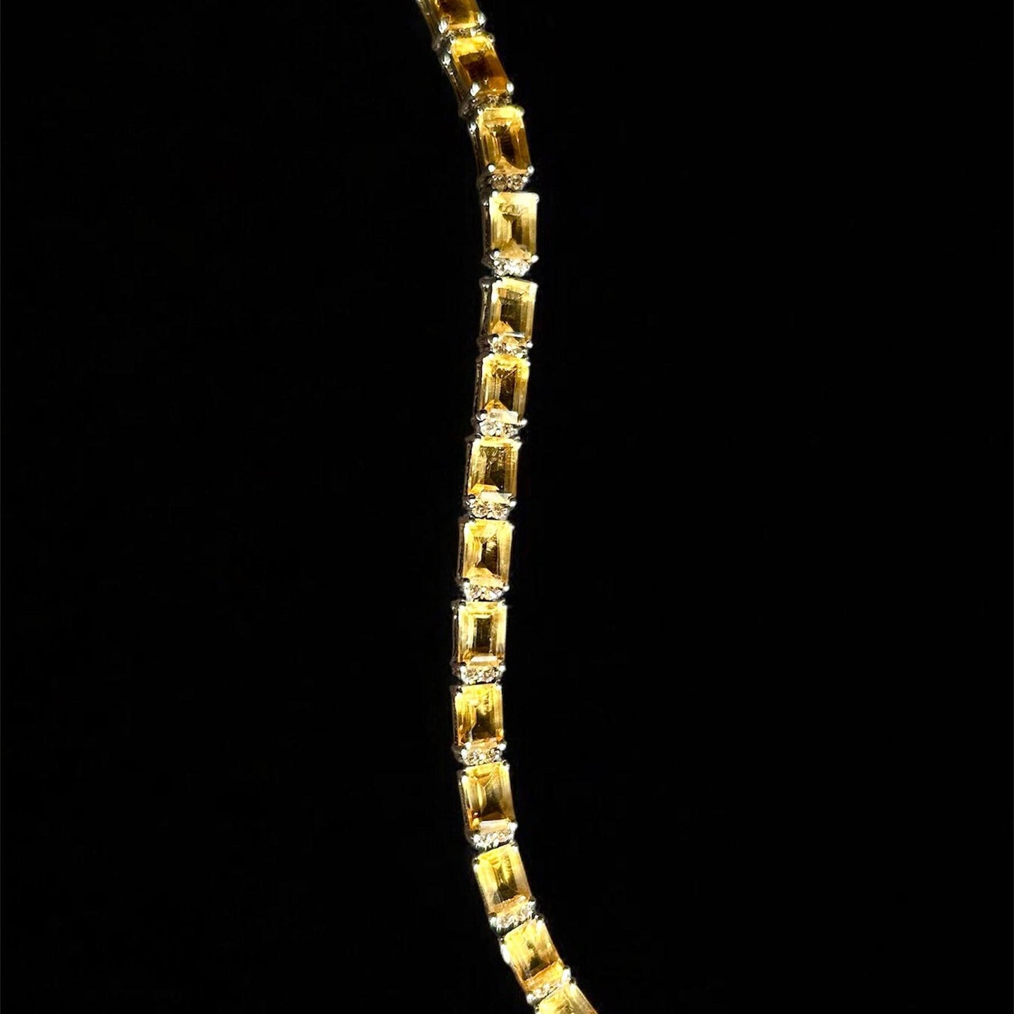 Natural Citrine Tennis Bracelet: 925 Sterling Silver