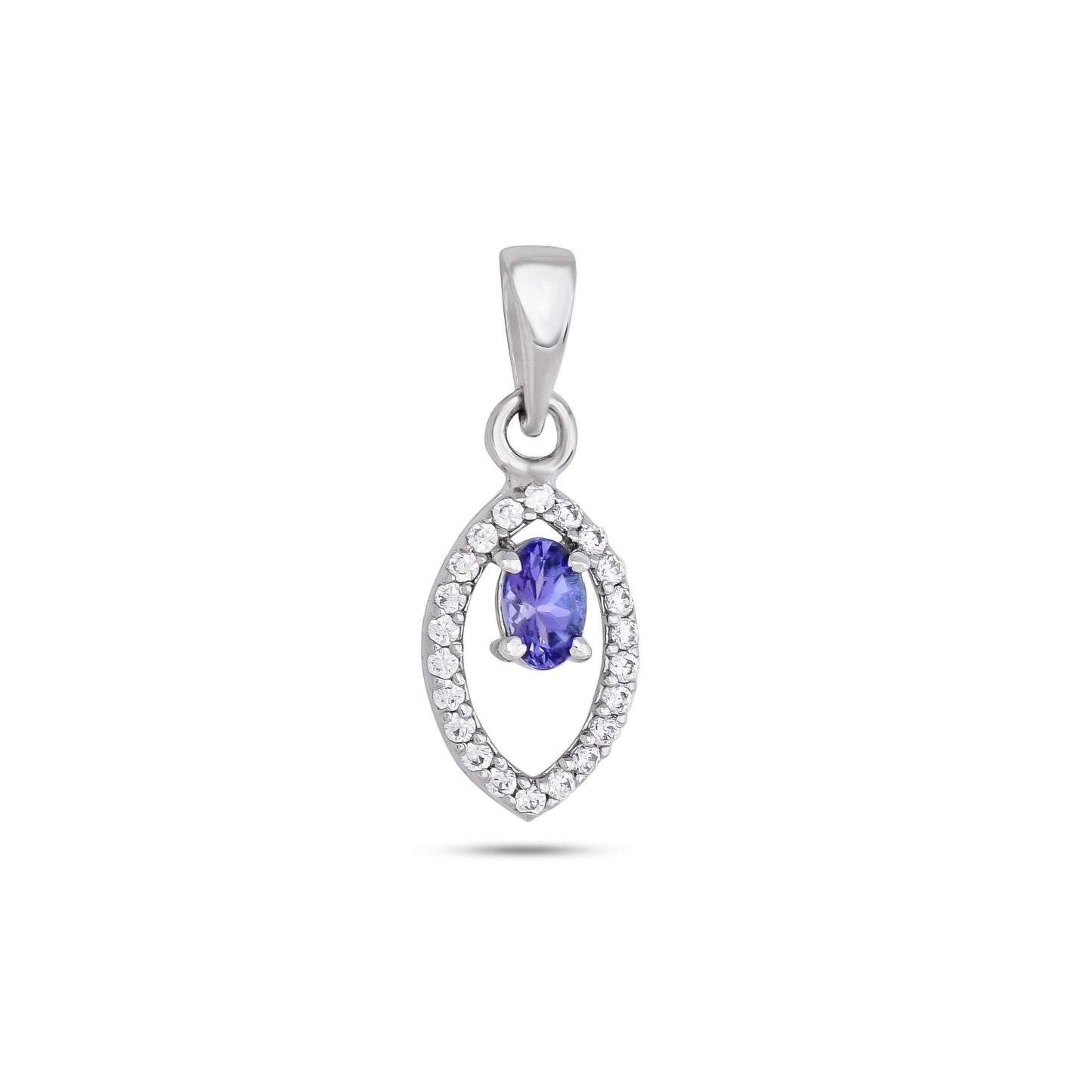 Natural Tanzanite Pendant necklace : 925 Sterling Silver Gift