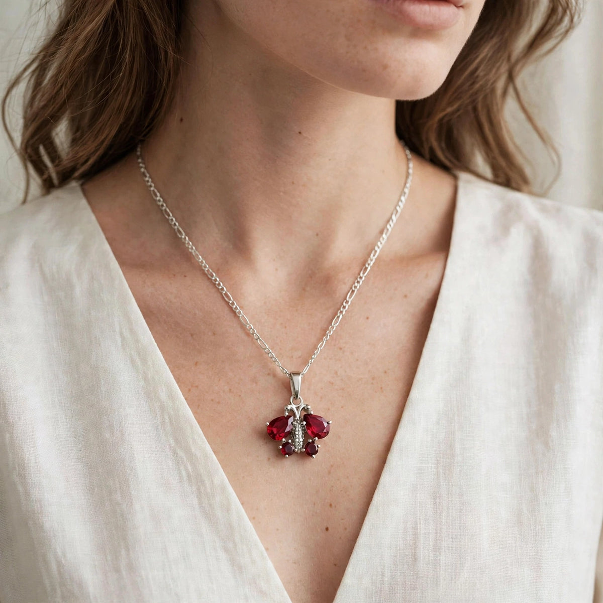Butterfly Pendant Necklace - 925 Sterling Silver