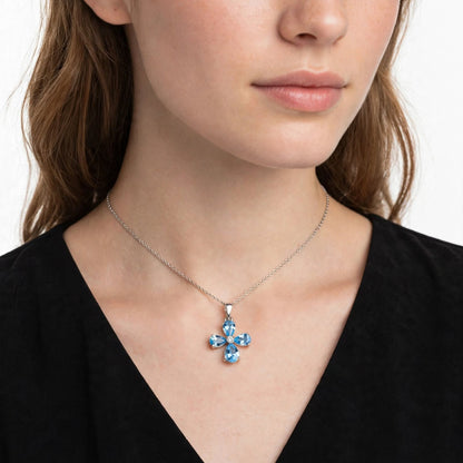 The Flora Pendant – 925 Sterling Silver Natural Gemstone Flower Necklace