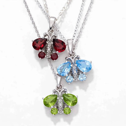 Butterfly Pendant Necklace - 925 Sterling Silver