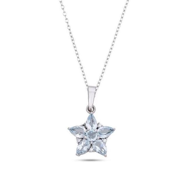 Star Pendant Necklace in 925 Sterling Silver