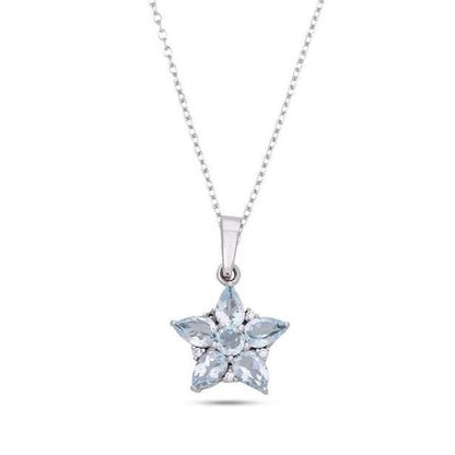 Star Pendant Necklace in 925 Sterling Silver