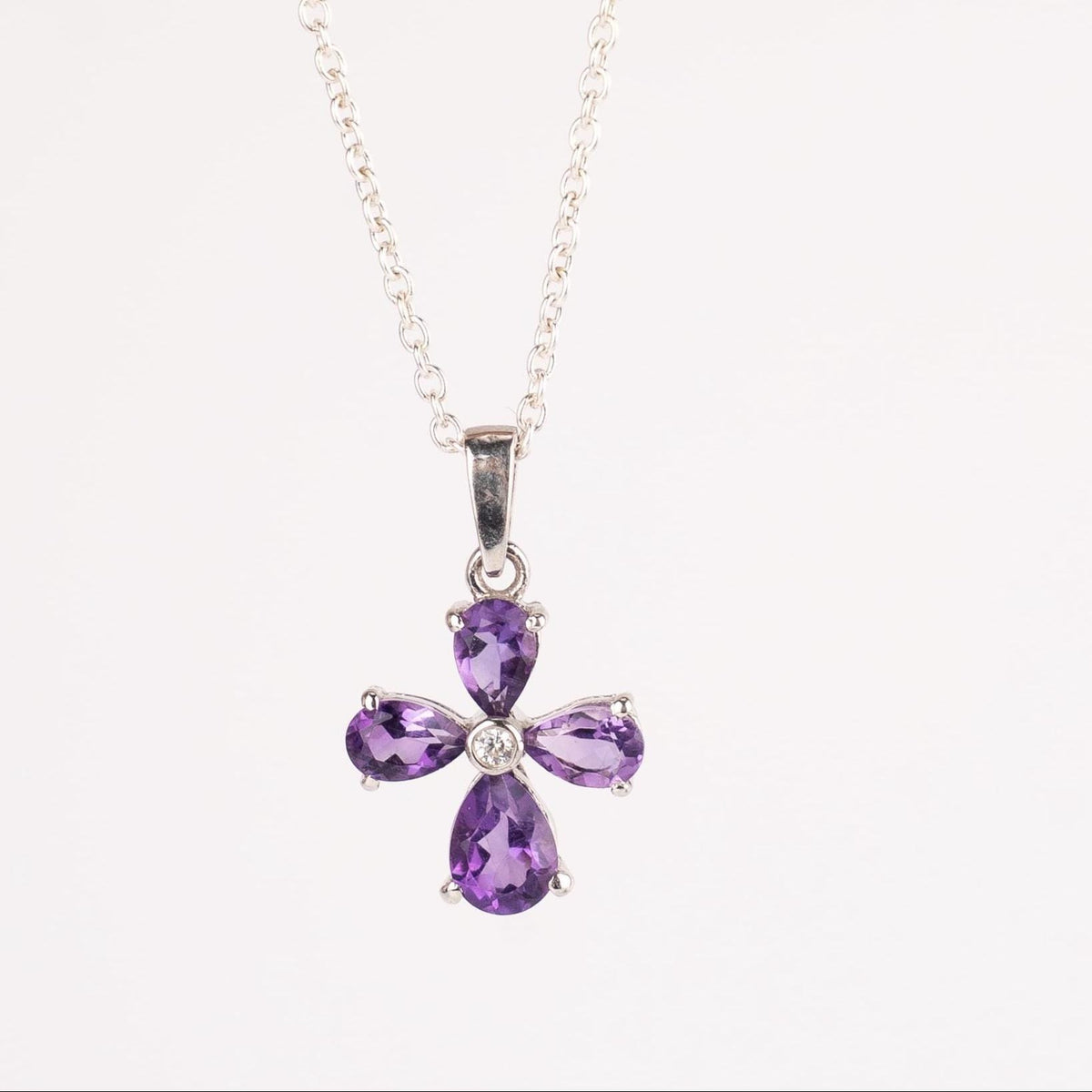 The Flora Pendant – 925 Sterling Silver Natural Gemstone Flower Necklace