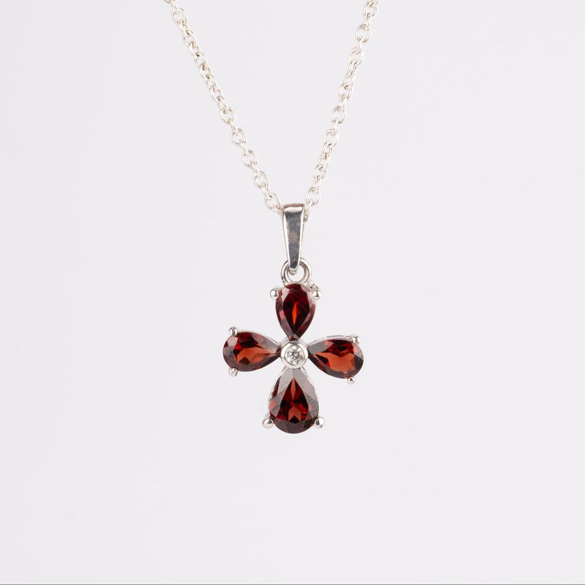 The Flora Pendant – 925 Sterling Silver Natural Gemstone Flower Necklace