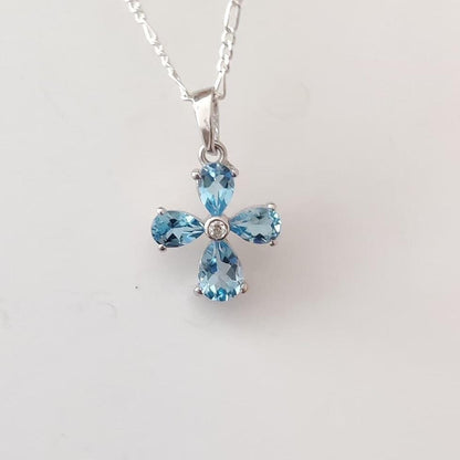 The Flora Pendant – 925 Sterling Silver Natural Gemstone Flower Necklace
