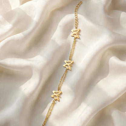 Butterfly Chain Bracelet in 925 Sterling Silver Adjustable Bracelet - silver / gold / rose gold