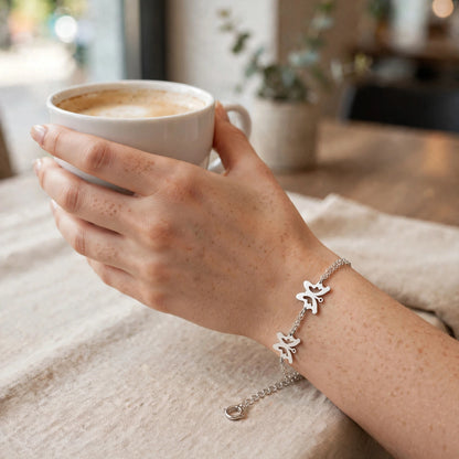 Butterfly Chain Bracelet in 925 Sterling Silver Adjustable Bracelet - silver / gold / rose gold