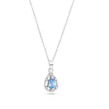 Teardrop Gemstone Necklace – 925 Sterling Silver Pendant