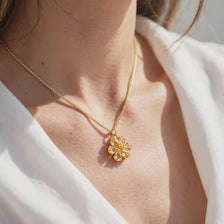 ZAHRA Flower Gemstone Necklace | 18K Vermeil 925 Sterling Silver