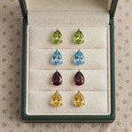 Teardrop Gemstone Studs in 925 Sterling Silver