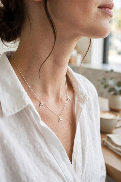 Dolphin Necklace in 925 Sterling Silver , Beach Necklace