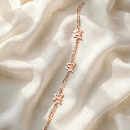 Butterfly Chain Bracelet in 925 Sterling Silver Adjustable Bracelet - silver / gold / rose gold
