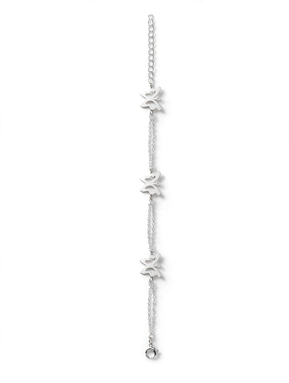 Butterfly Chain Bracelet in 925 Sterling Silver Adjustable Bracelet - silver / gold / rose gold