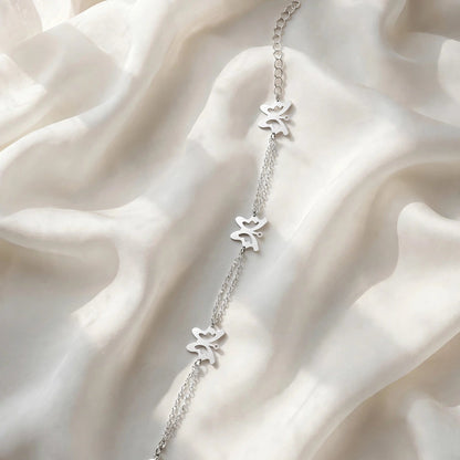 Butterfly Chain Bracelet in 925 Sterling Silver Adjustable Bracelet - silver / gold / rose gold
