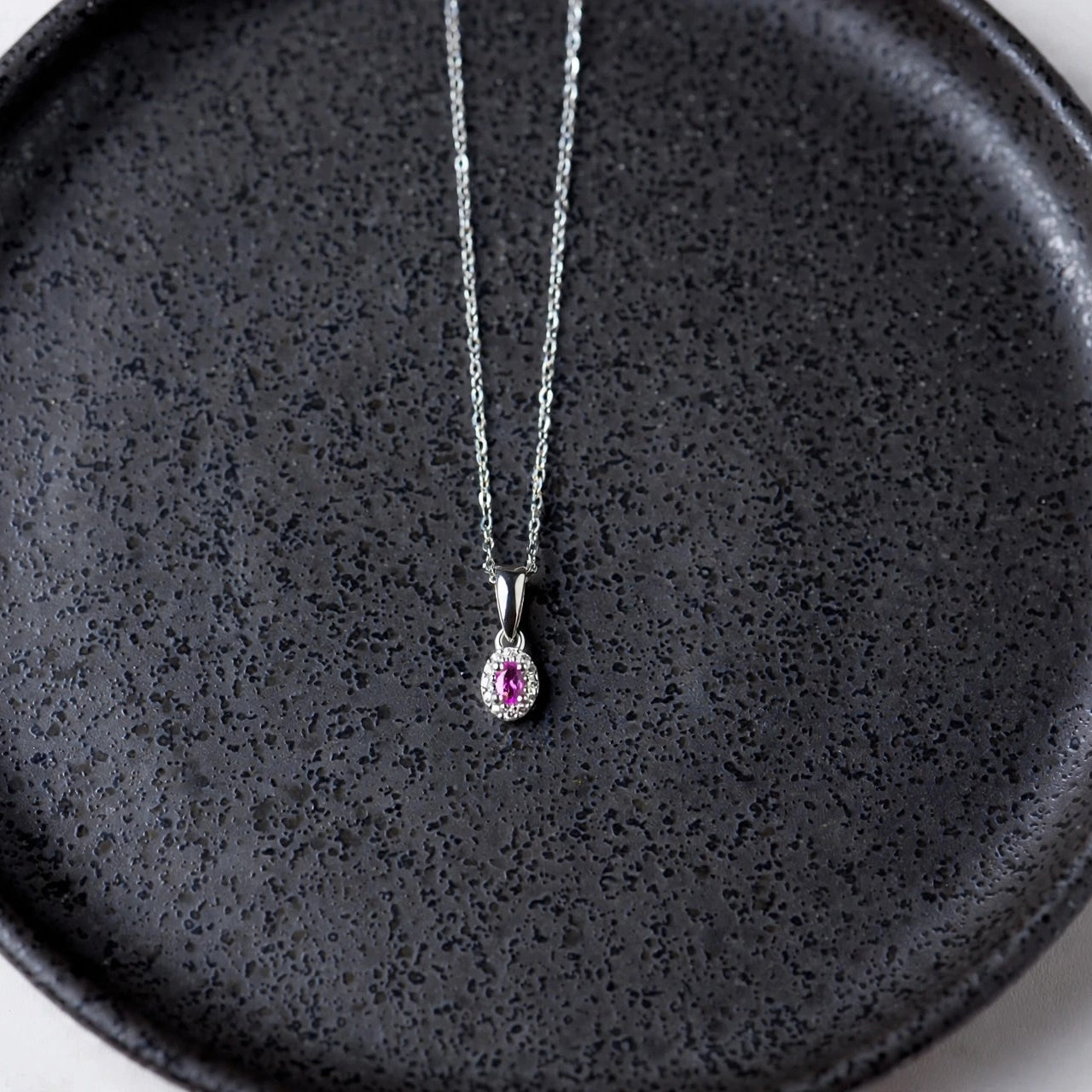Pink Topaz Oval Pendant Necklace: 925 Sterling Silver